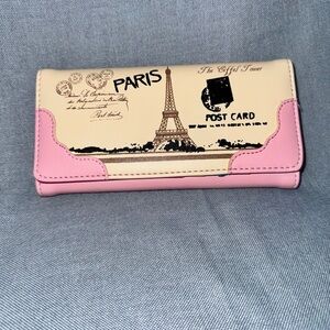 Paris Themed Pink and Cream Women's Wallet